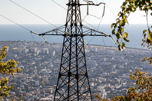 High voltage support on the mountain, a Technology Photo by Schreibikus