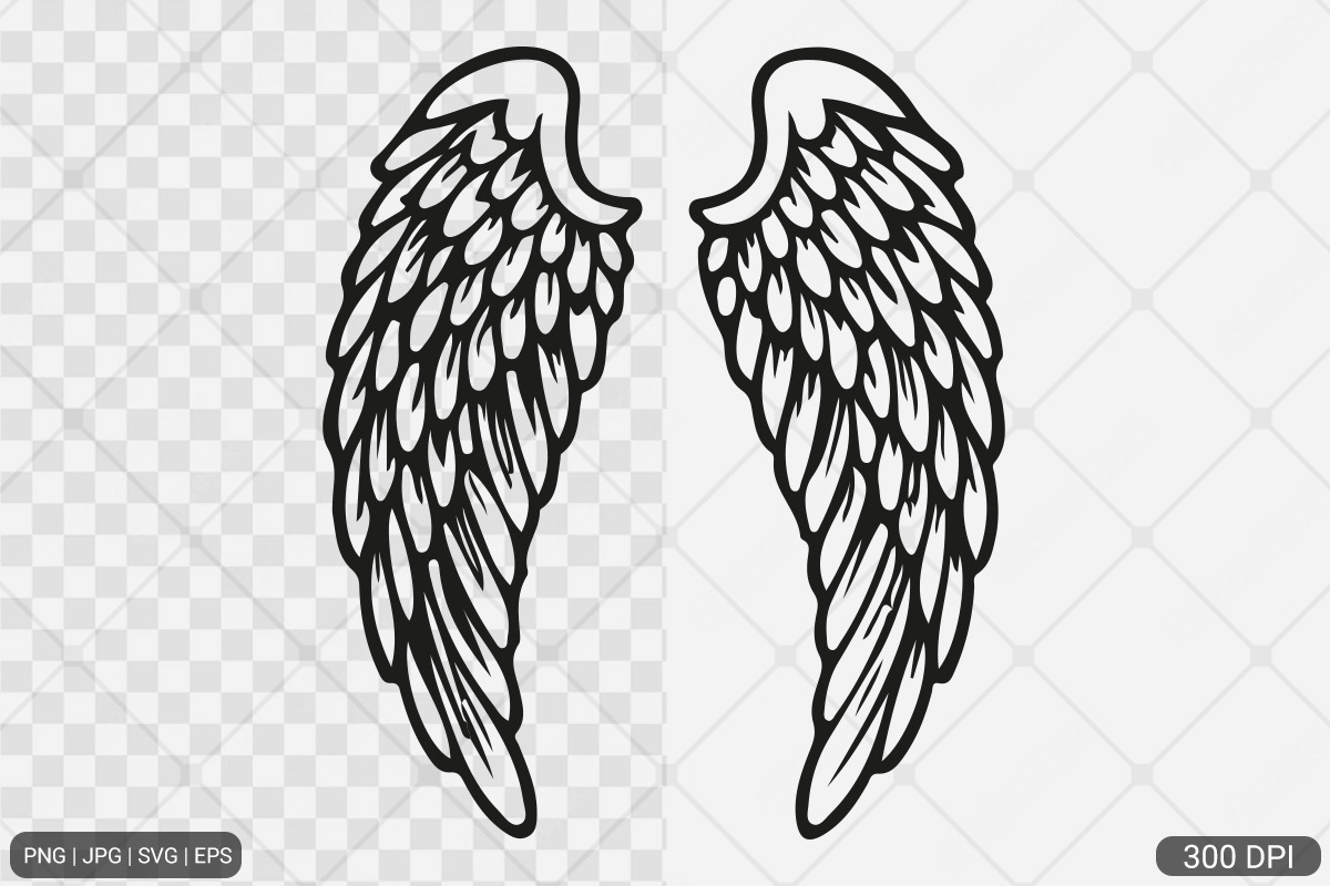 Angel Wings SVG PNG Design Bundle, an Illustration by Actual Pixel (Photo 2 of 12)