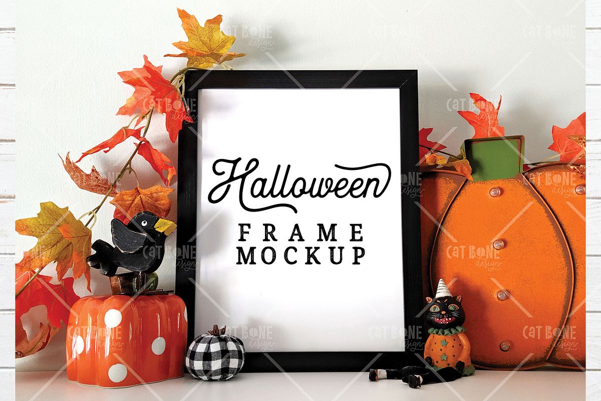 Halloween Frame Mockup Bundle, a Product Mockup by CatBoneDesign (Photo 4 of 10)