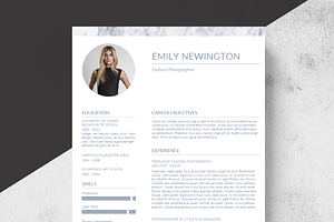 Marble Resume Template Business Card