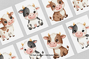15 Bundle Watercolor Baby Cow Milk, an Animal Illustration by Morspective (Thumbnail 3 of 8)