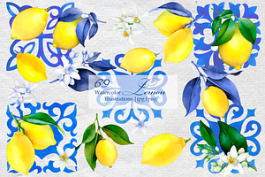 Watercolor Lemon Tiles 69 Assets
