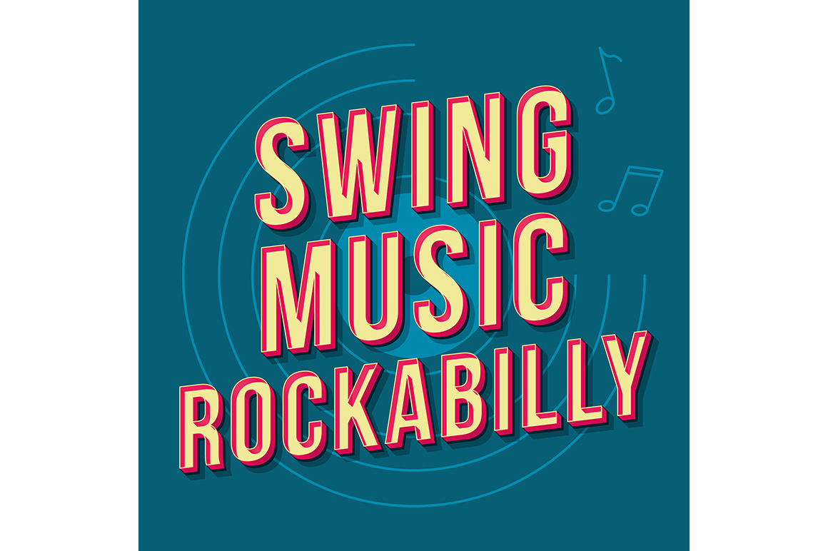 Swing music rockabilly lettering, a Templates & Theme by IMG Visuals
