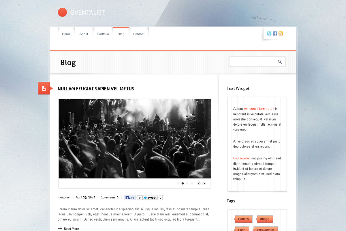 Eventalist Wordpress Theme, a Websites & App Template by cssmania (Photo 3 of 5)
