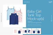 Baby Girl Tank Top Bikini Mock-ups, a Shirt Mockup by Mocca Mockups Store (Thumbnail 1 of 2)