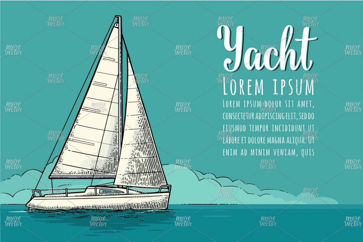 Poster and engrave yacht club, an Illustration by MoreVector (Photo 4 of 6)