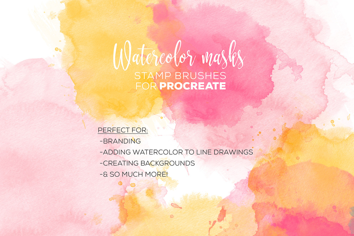 Procreate Watercolor Brush Stamps, a Brush Add-On by Studio Kitsch (Photo 3 of 9)