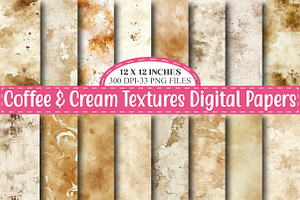 Coffee & Cream Textures Digital, a Pattern Graphic by designcity5