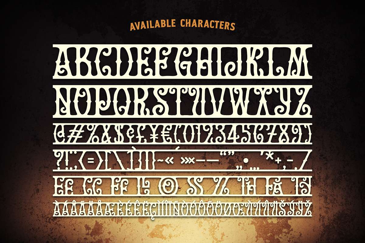 Golden Treasure font & template preview 4