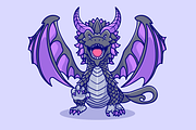 Angry Dragon Standing Cartoon, an Animal Illustration by Catalyst Labs (Thumbnail 1 of 3)