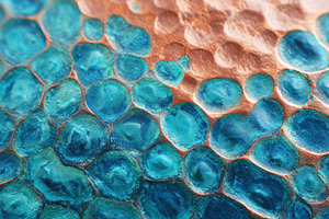 Textured wood with turquoise and brown patterns, an Abstract Photo by AlyaAnd