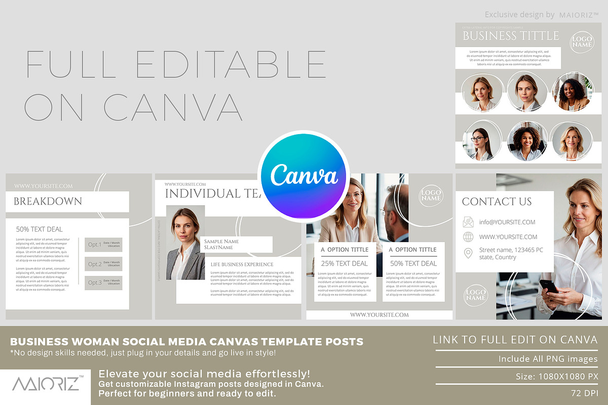Business Womans Social Canva Posts, a Social Media Template by Maioriz Shop (Photo 2 of 2)