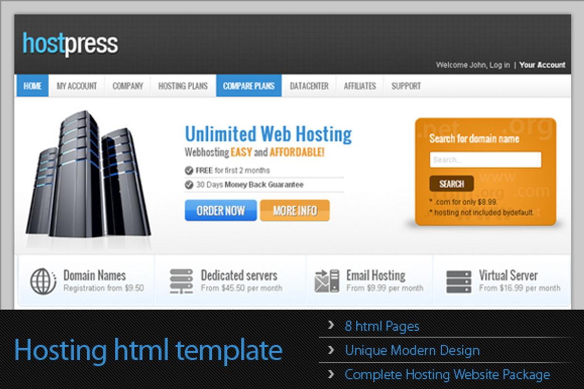 HostPress HTML Template, a Websites & App Template by templatation (Photo 1 of 5)