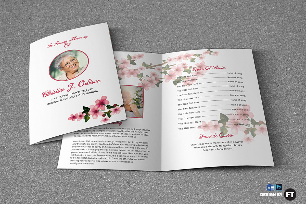 Funeral Program Template Flower, a Brochure Template by Madhabi Studio (Photo 5 of 5)