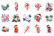 Christmas Medical Clipart Bundle, a Healthcare Illustration by InkyQueenArt (Thumbnail 4 of 6)