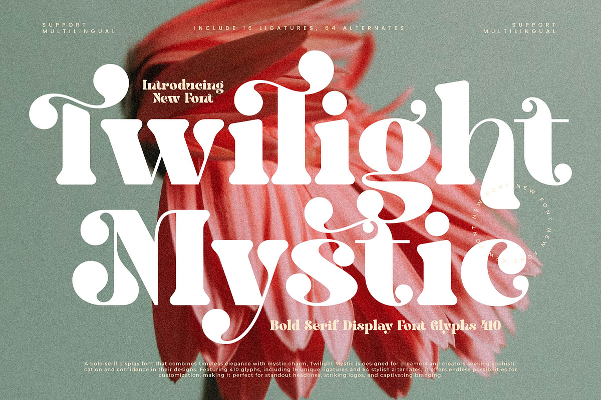 Twilight Mystic Modern Retro Serif, a Serif Font by timelesstype.co (Photo 1 of 20)