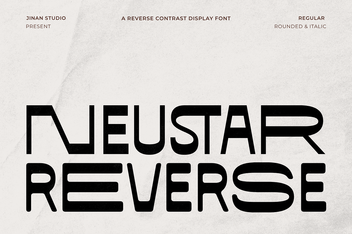 Neustar Reverse, a Sans Serif Font by Ainun Jinan (Photo 1 of 9)