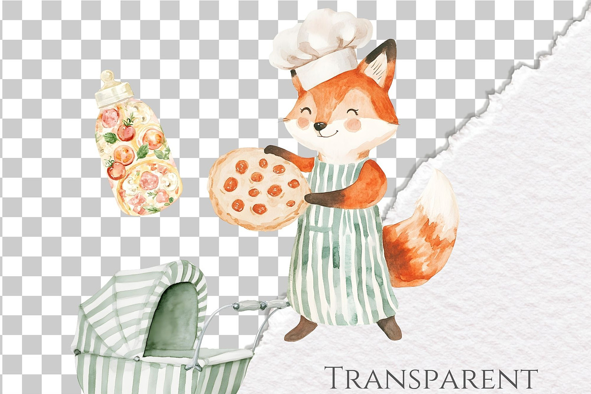 Pizza baby shower Animal Pizzeria, an Animal Illustration by Invite to Clipart (Photo 6 of 7)