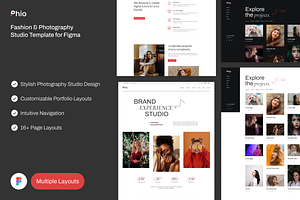 Phio - Fashion Photography Template, an UI Kit Template by YoArts