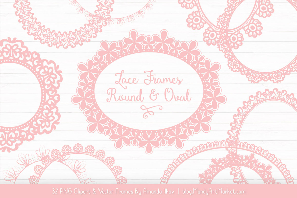 Soft Pink Round Lace Frames, an Illustration by Amanda Ilkov (Photo 1 of 5)
