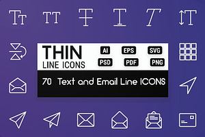 Text and Email Thin Line Icons