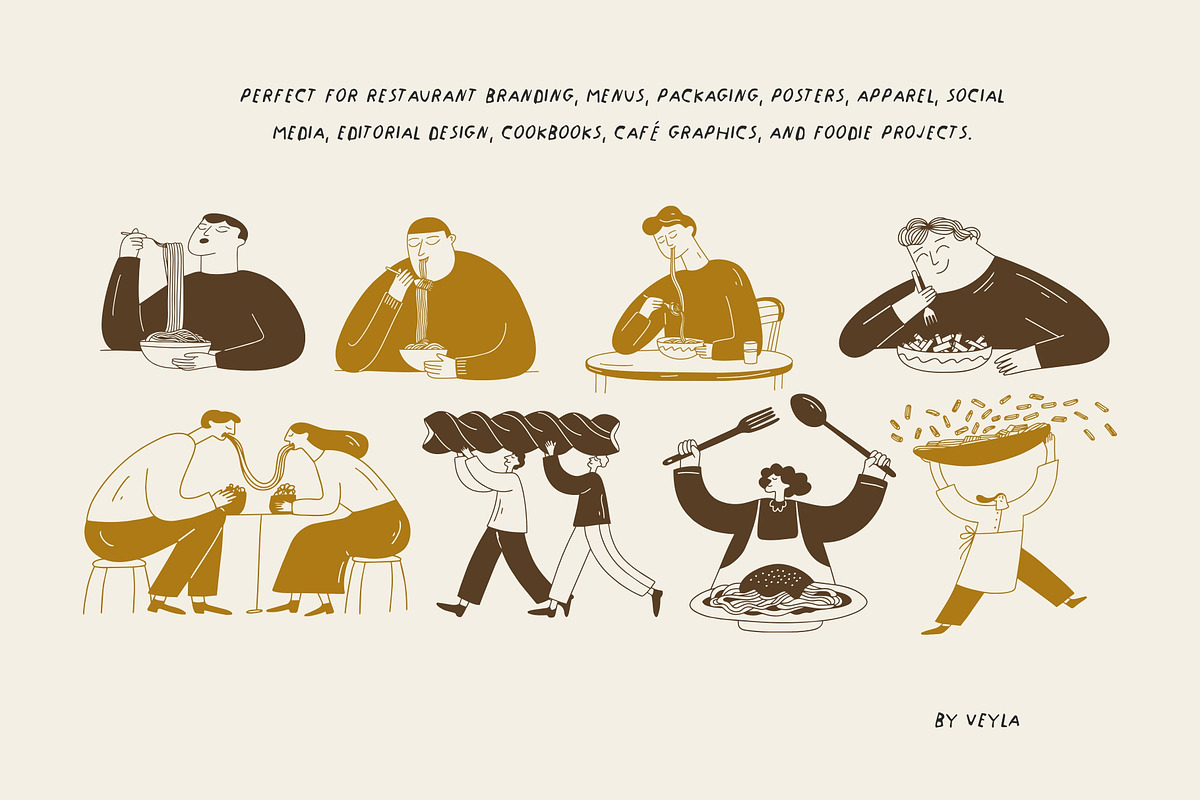 Pasta Lovers: 50 Food Illustrations, a Food Illustration by Veyla (Photo 5 of 12)