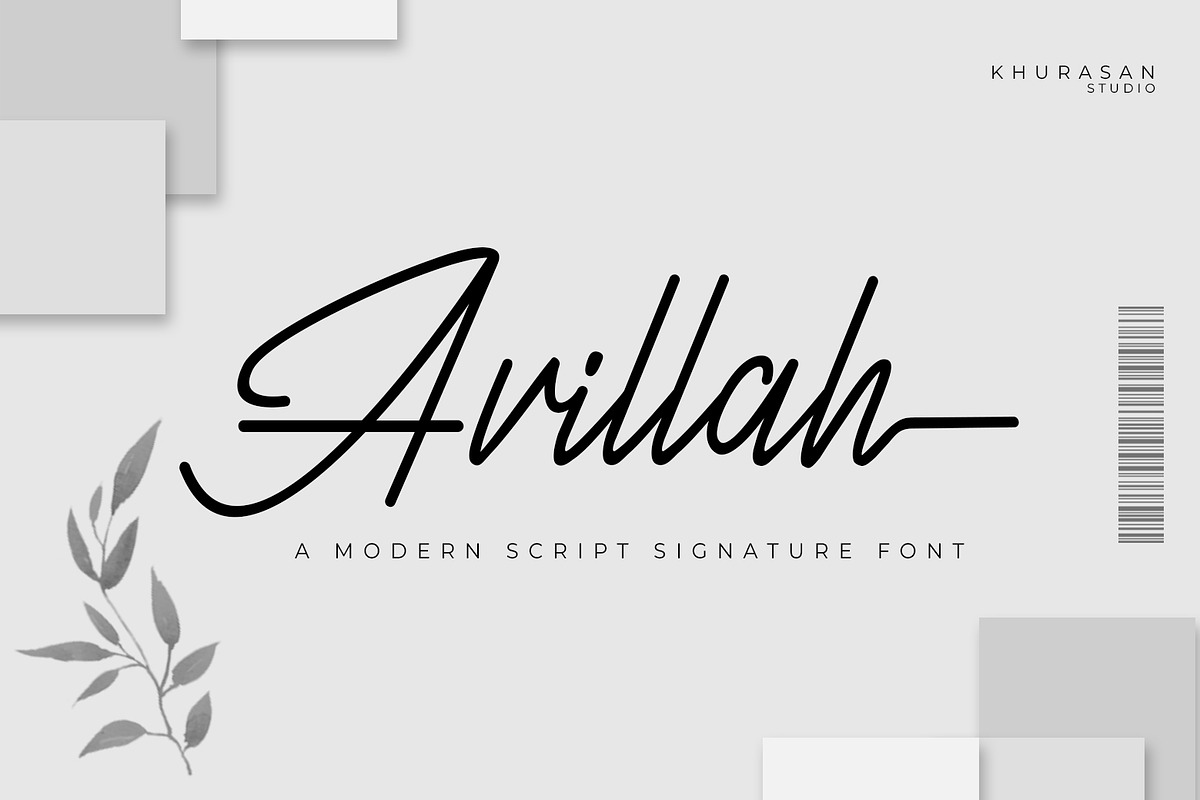 Avillah - A Modern Script, a Script Font by khurasan (Photo 1 of 7)