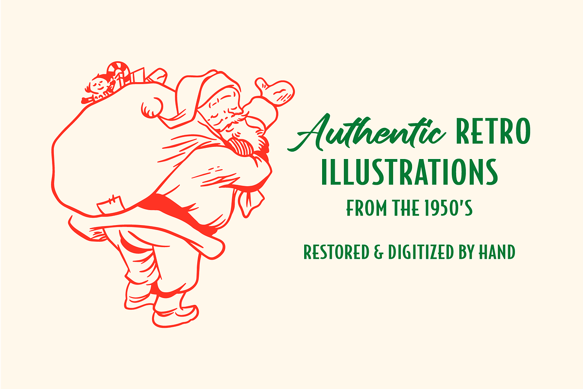 Retro Santa Illustration Bundle, an Illustration by FM Era Studio (Photo 2 of 3)