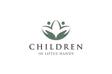 Children in Lotus Hand Logo Design, a Branding & Logo Template by FransiskaDesign
