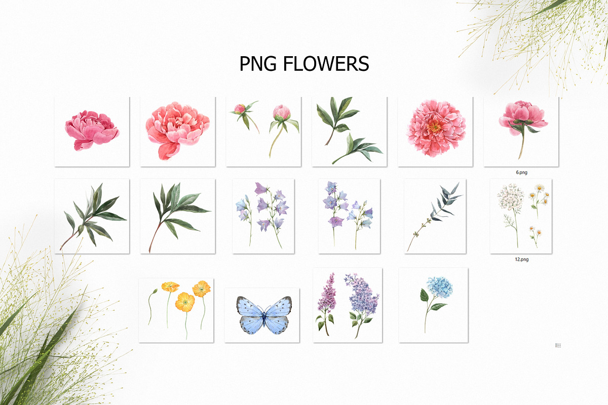 Spring Watercolor PNG Set, an Illustration by Lembrik's Artworks