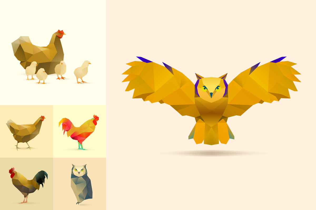 Polygonal Birds, an Animal Illustration by blauananas (Photo 3 of 5)