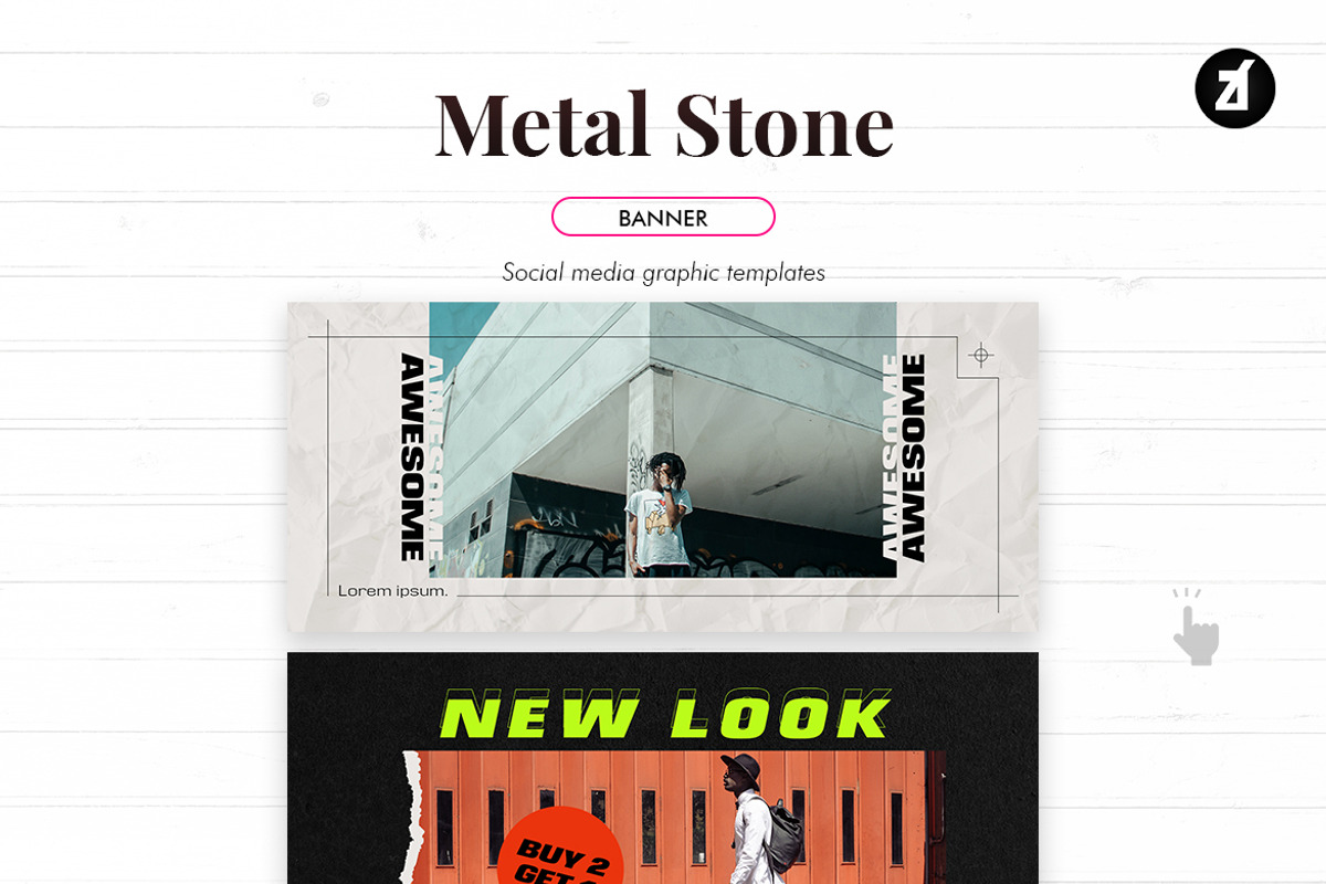 Metal stone social media graphic, a Social Media Template by Chanut is industries (Photo 10 of 11)