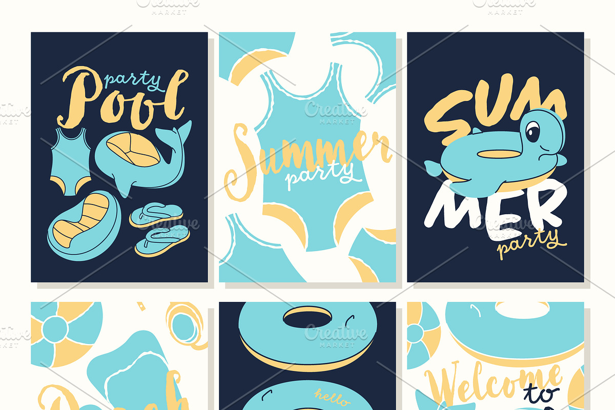 Pool Party - Summer Vector & Posters, a Seasonal Illustration by Panna Limon Store (Photo 4 of 7)