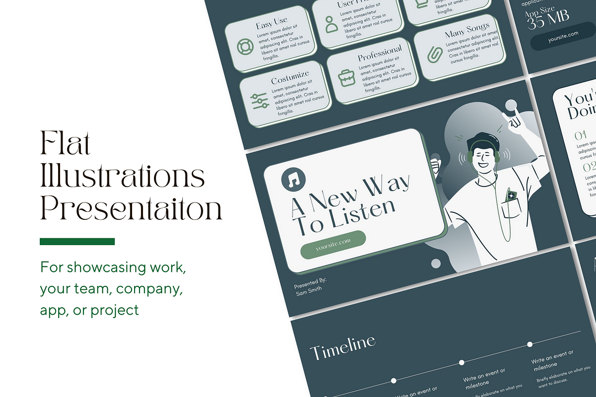 Flat Illustration Canva Presentation, a Presentation Template by Palm Creatives (Photo 2 of 8)