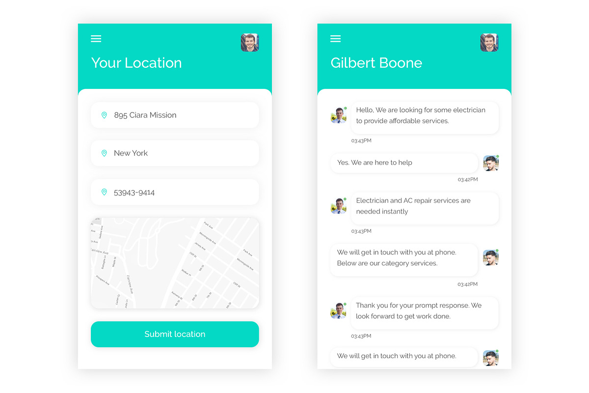 WeServe: Home Services Photoshop App, an UI Kit Template by themelove (Photo 6 of 11)