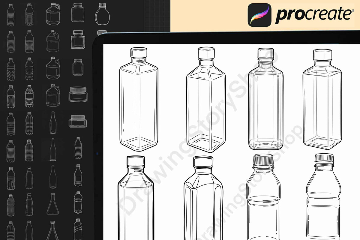 100 Procreate Bottle Brush Stamps, a Brush Add-On by DrawingStoryShop (Photo 3 of 6)