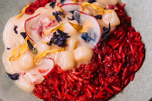 Gourmet dish shellfish recipe paella seafood rice, a Food & Drink Photo by Photo Drive Studio