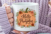 Hello Pumpkin PNG, Fall Sublimation, a Seasonal Illustration by Rose Art (Thumbnail 4 of 4)