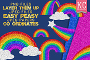 Glitter Rainbows clip art & papers, a Texture Illustration by Katy Clemmans (Thumbnail 5 of 5)