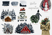 Watercolor clipart - White Christmas, a Seasonal Illustration by Artcard Watercolor (Thumbnail 12 of 16)