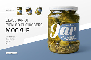 Jar Of Pickled Cucumbers Mockup Set