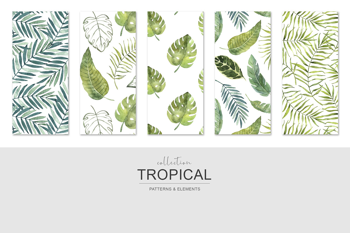 Tropical watercolor collection., a Pattern Graphic by BrushArtDesigns (Photo 4 of 13)