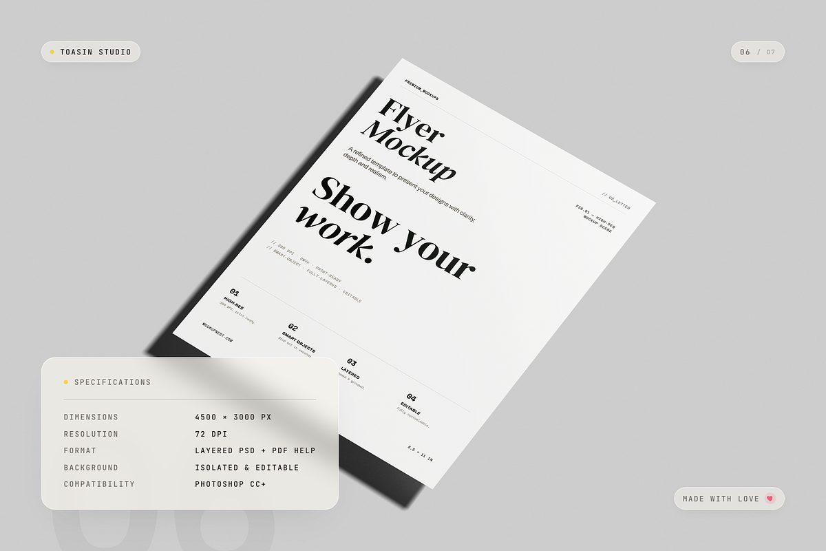 US Letter Flyer Mockup, an Advertising Mockup by Toasin Studio (Photo 6 of 7)