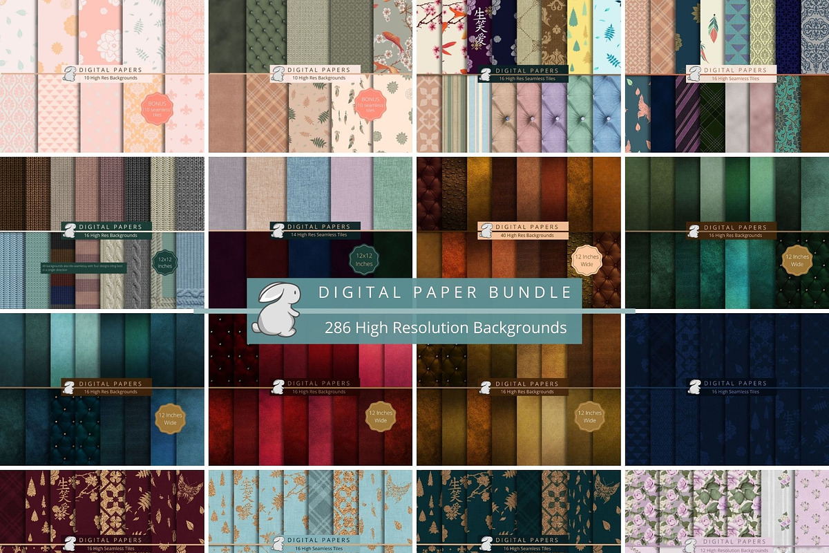 Seamless Digital Paper Bundle, an Illustration by Kandace Lalo Designs (Photo 1 of 10)
