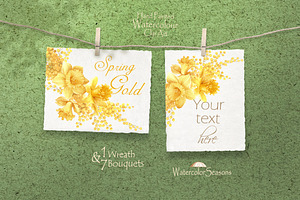 Spring Yellow Bouquets Clipart