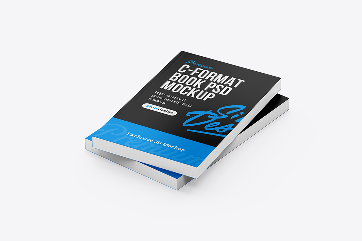 C-Format Softcover Book Mockup, a Books & Magazine Mockup by SimplDesign (Photo 13 of 13)