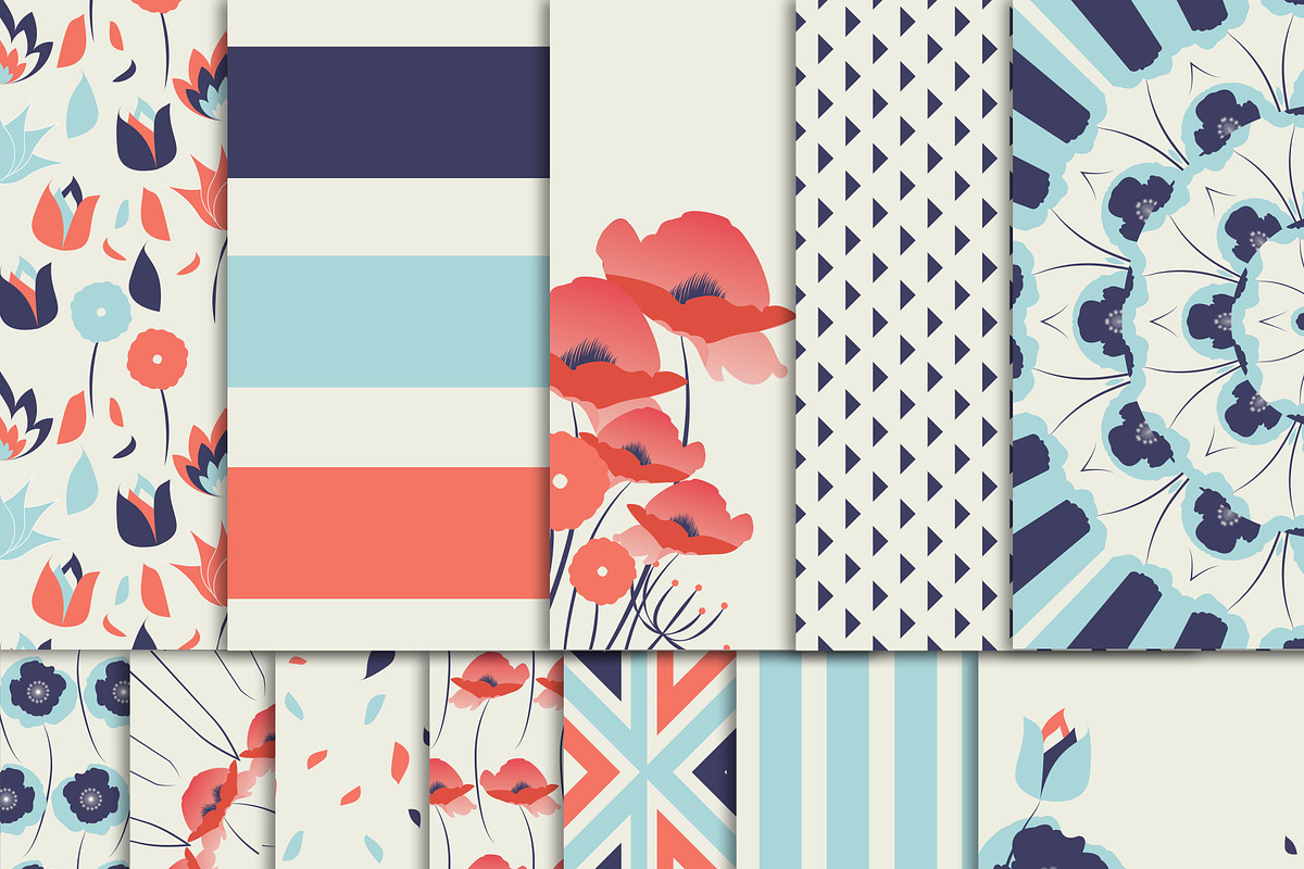 Digital Floral Paper preview 2
