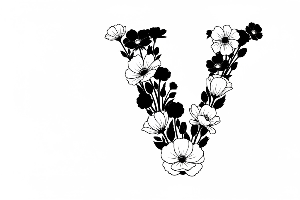 Beautiful flower alphabet set floral, an Illustration by Amazin_art (Photo 26 of 31)
