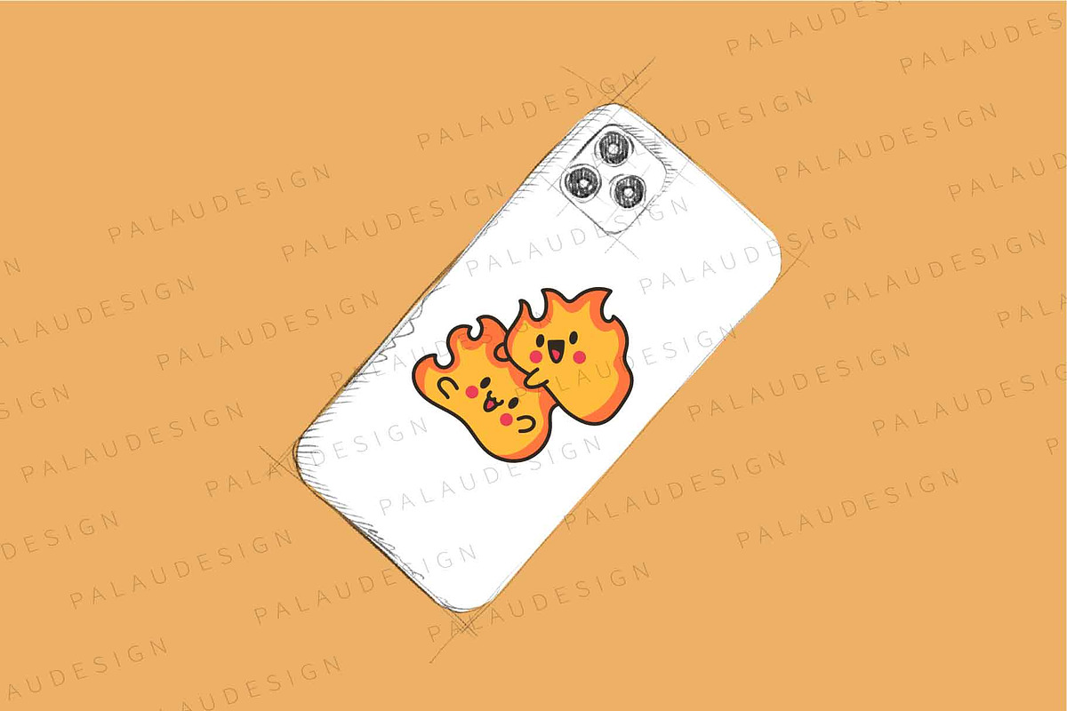 Cute kawaii fire, an Object Illustration by Palau (Photo 5 of 12)