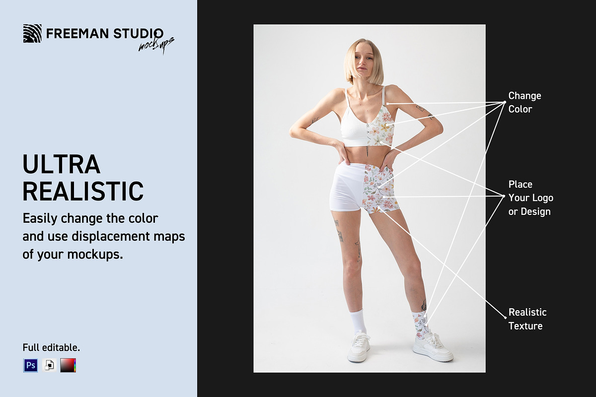 Shorts and Tank-Top Mock-Up Set, a Bottom Mockup by Freeman Studio (Photo 4 of 17)